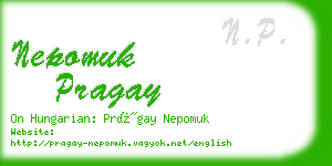 nepomuk pragay business card